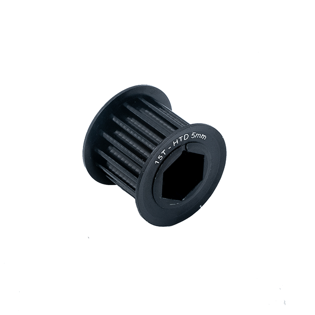 15t x 15mm Wide Aluminum Pulley (HTD 5mm, 1/2" Hex)