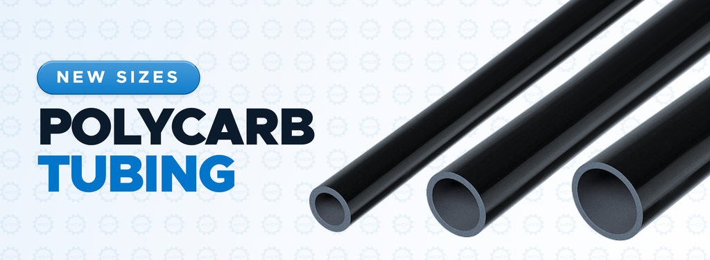New sizes - polycarb round tubing, three black polycarbonate tubes