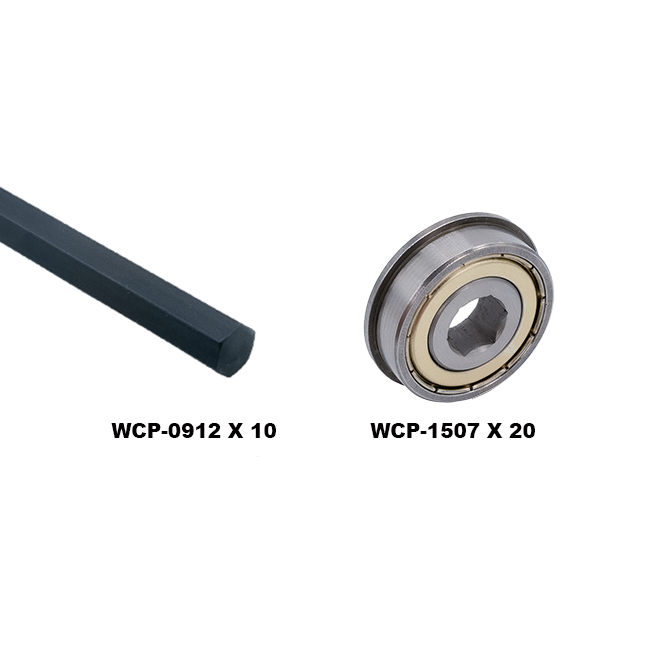 3/8" Hex Shaft Stock & Bearing Bundle