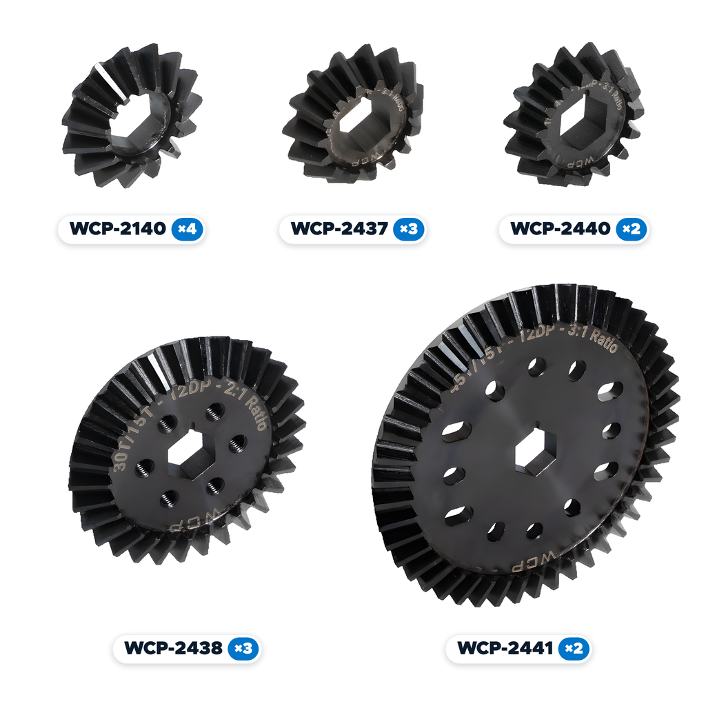 BND-0057 - 12 DP Steel Bevel Gear Bundle (1/2" Hex Bore, 1:1, 2:1 & 3:1)
