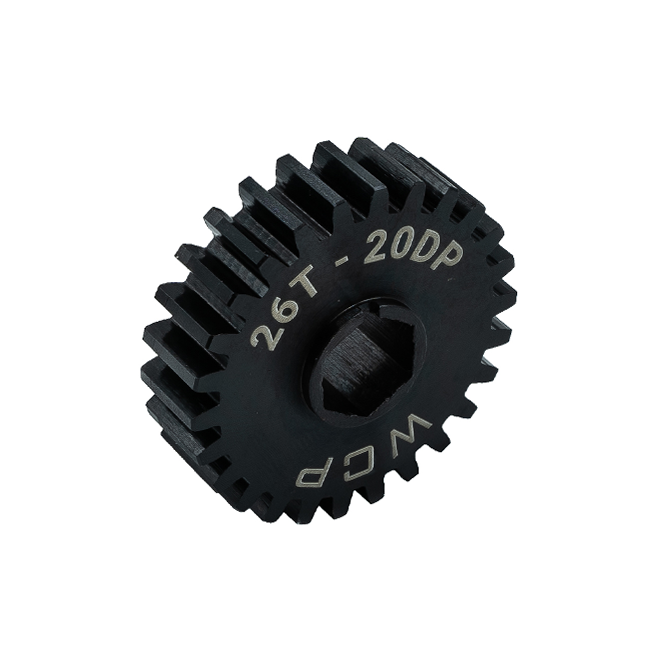 26t Pocketed Steel Spur Gear (20 DP, 3/8" Hex Bore)