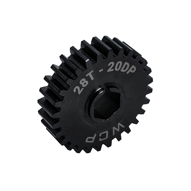 28t Pocketed Steel Spur Gear (20 DP, 3/8" Hex Bore)