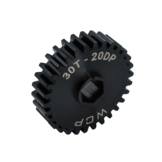 30t Pocketed Steel Spur Gear (20 DP, 3/8" Hex Bore)