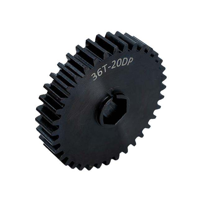 36t Pocketed Steel Spur Gear (20 DP, 3/8" Hex Bore)