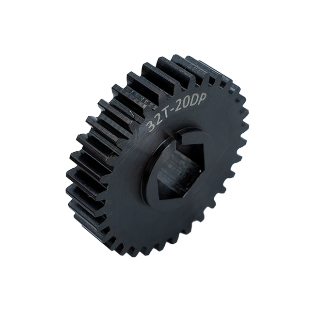 32t Pocketed Steel Spur Gear (20 DP, 1/2" Hex Bore)