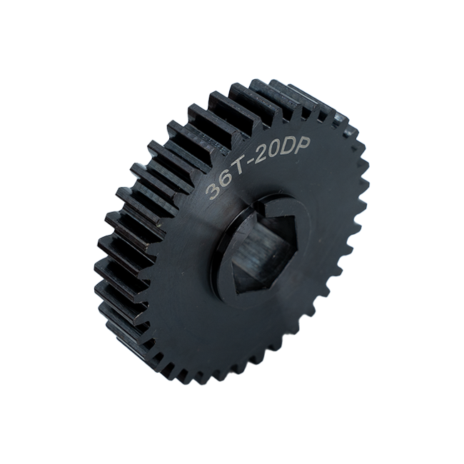 36t Pocketed Steel Spur Gear (20 DP, 1/2" Hex Bore)