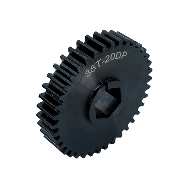 38t Pocketed Steel Spur Gear (20 DP, 1/2" Hex Bore)