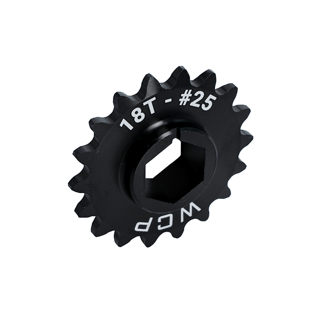 18t Aluminum Double Hub Sprocket (#25 Chain, 1/2" Hex Bore)