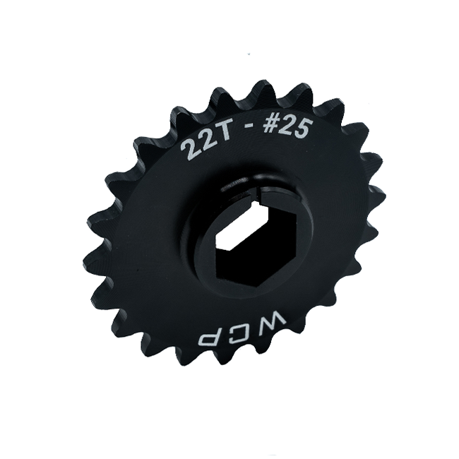 22t Aluminum Double Hub Sprocket (#25 Chain, 1/2" Hex Bore)