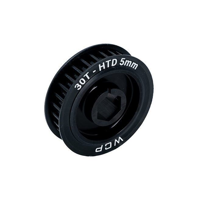 30t x 9mm Wide Aluminum Pulley (HTD 5mm, 1/2" Hex Bore)