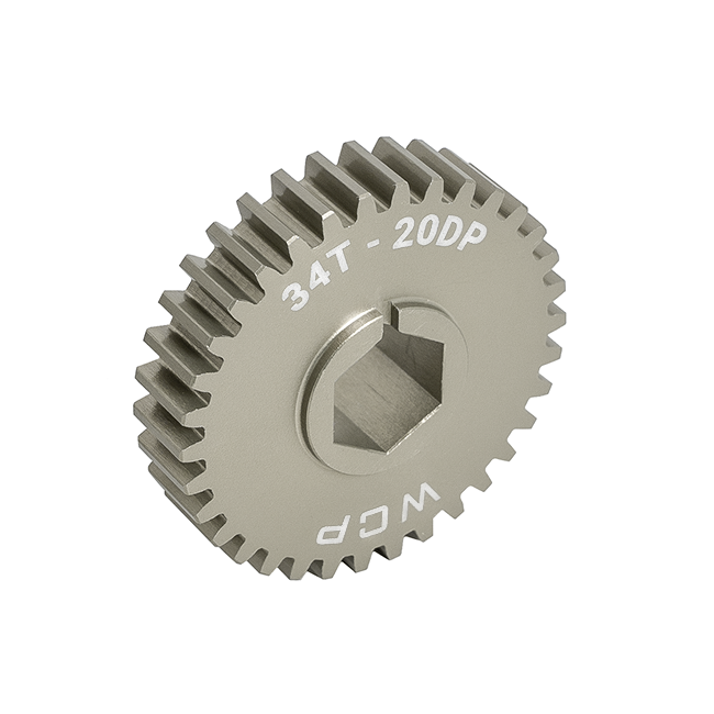 34t Aluminum Spur Gear (20 DP, 1/2" Hex Bore)