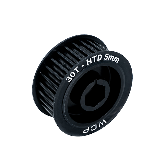 30t x 15mm Wide Aluminum Pulley (HTD 5mm, 1/2" Hex Bore)