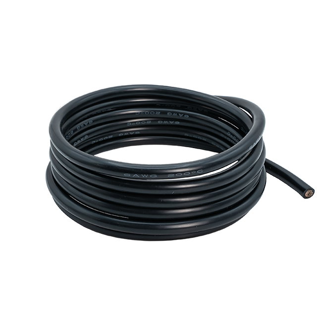 6 AWG Silicone Battery Wire (Black, 10ft)