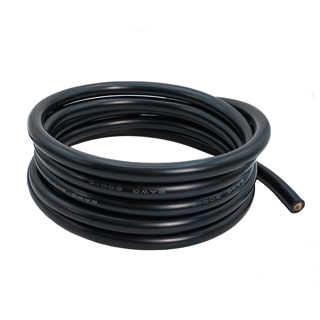 2 AWG Silicone Battery Wire (Black, 10ft)
