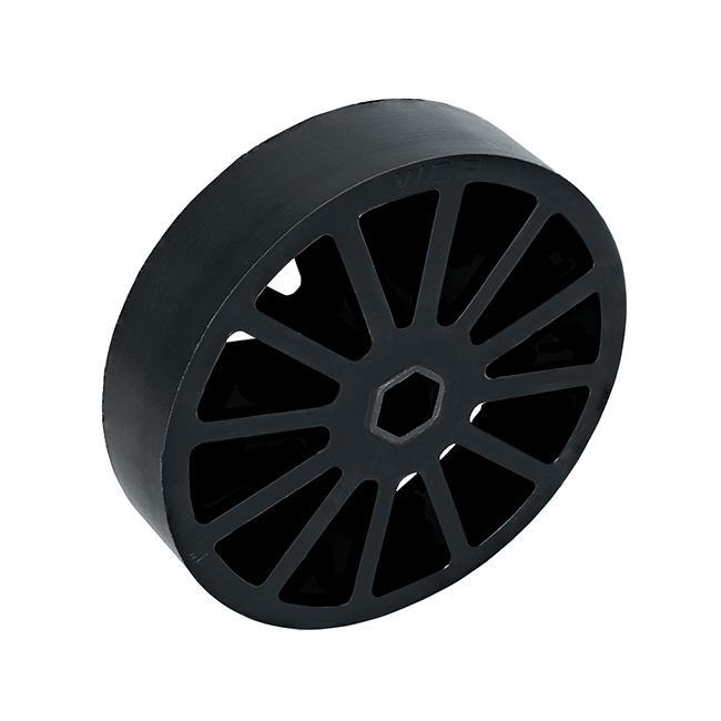 4" OD x 1" Wide Straight Flex Wheel (1/2" Hex, 45A)