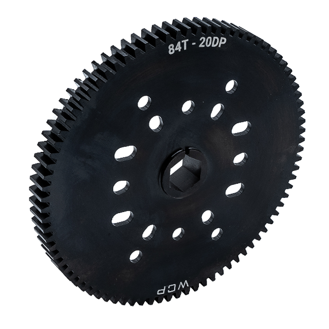 84t Pocketed Steel Spur Gear with MotionX (20 DP, 1/2" Hex Bore ...