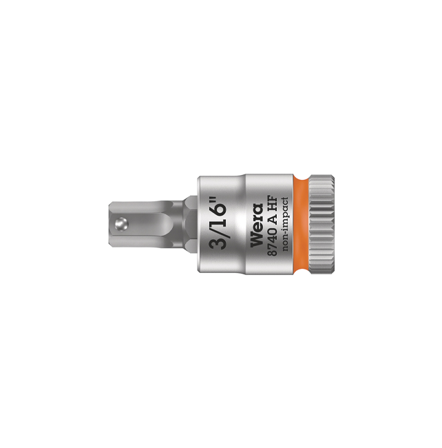 3/16" Hex Bit with Holding ZyklopSocket, 1/4" Drive