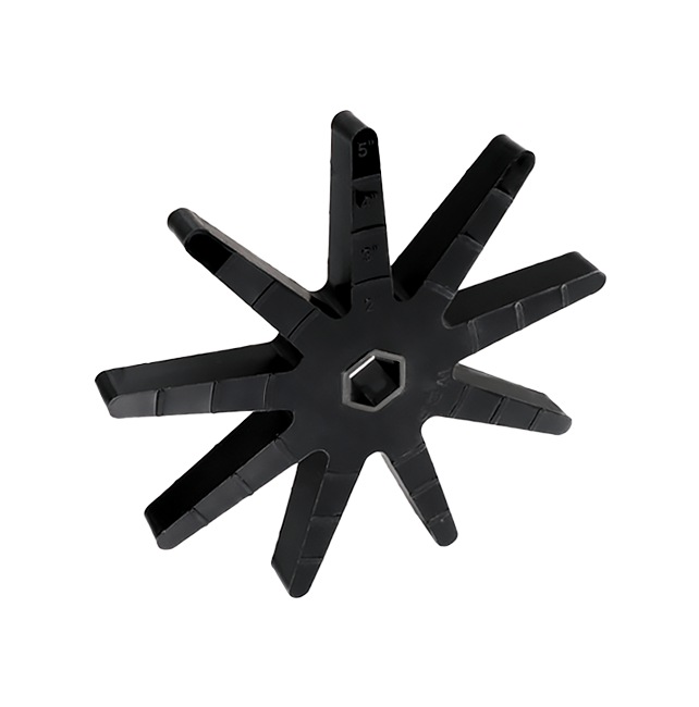 9T x 5" OD x 1/2" Wide Star Flex Wheel (1/2" Hex, 30A)
