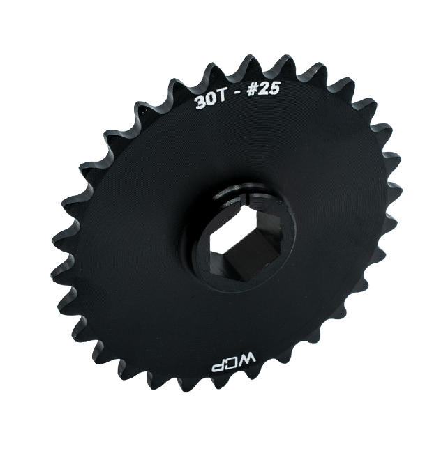 30t Aluminum Double Hub Sprocket (#25 Chain, 1/2" Hex Bore)