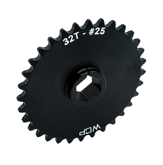 32t Aluminum Double Hub Sprocket (#25 Chain, 1/2" Hex Bore)