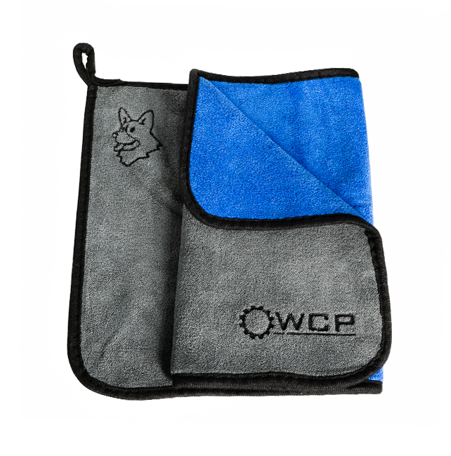 WCP-2214 - WCP & Corgi Logo, Double Sided 600gsm Microfiber Towel, 30cm x 60cm (2-Pack)