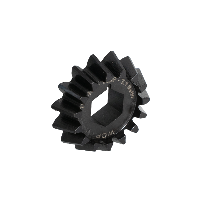 15t 3:1 Steel Bevel Gear (15t:45t, 12 DP, 1/2" Hex Bore)