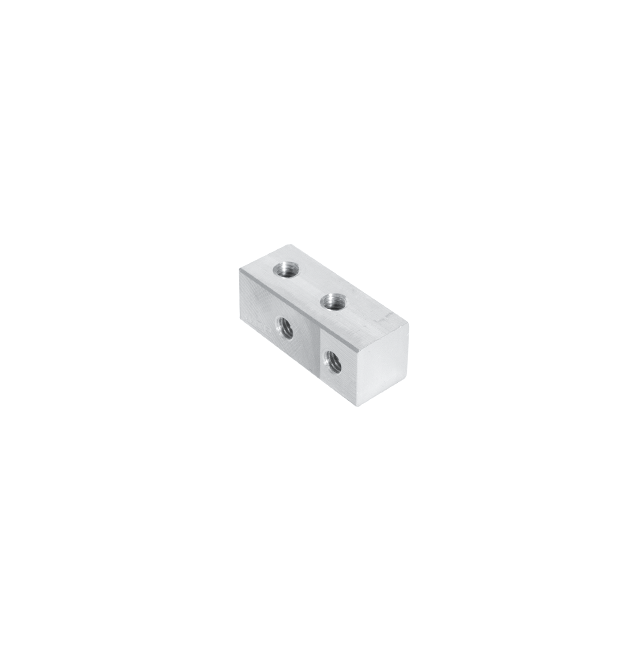 WCP-2495 - 1.25" L x 0.5" x 0.5" Aluminum Nutstrip (#10-32, 0.500" Spacing)